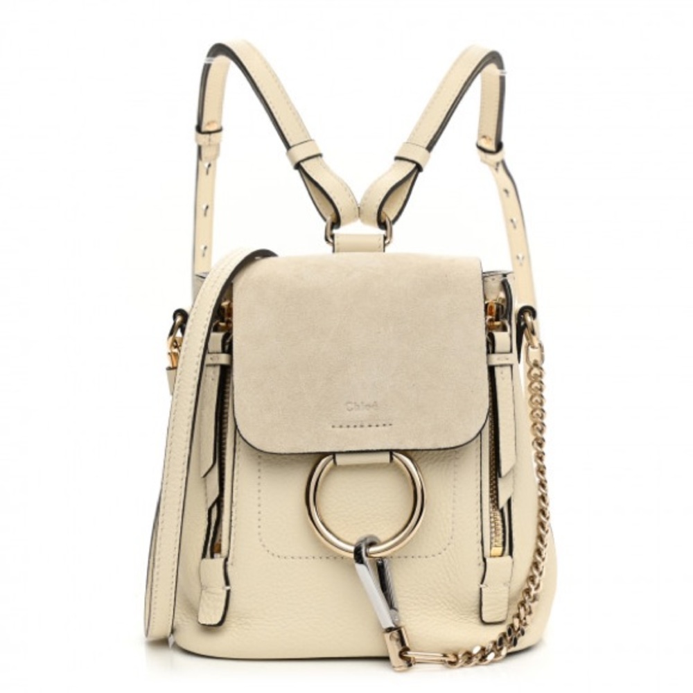 (Never Used) CHLOÉ Suede Calfskin Mini Faye Backpack With Online Order Receipt